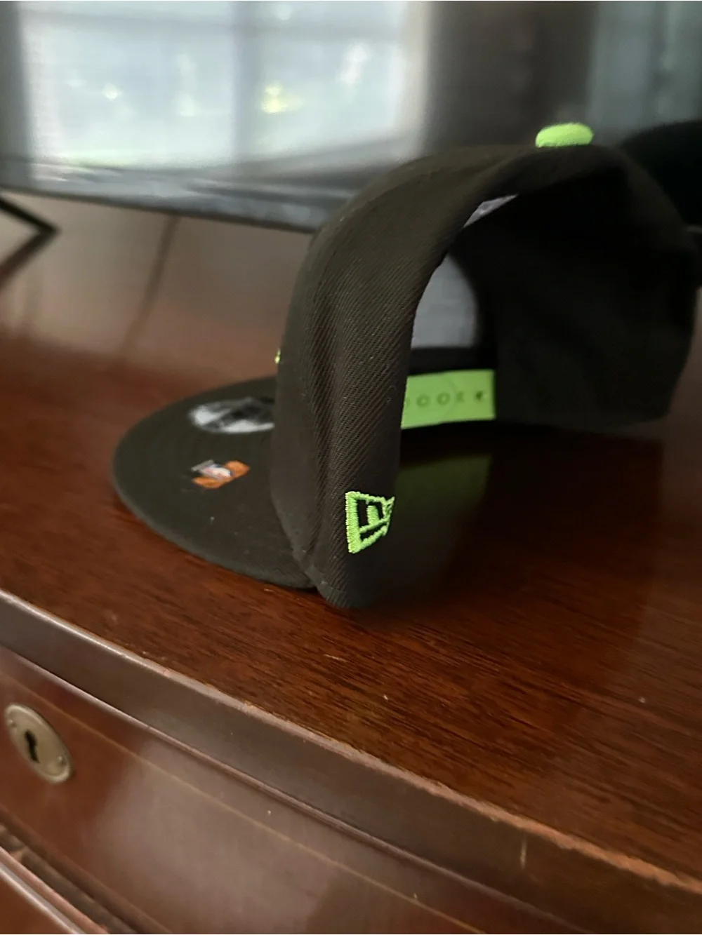 New Era Youth Black Snapback Hat with Green & Purple Wing Emblem